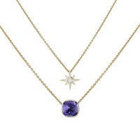 Stella Luna Star Necklace with Swarovski Tanzanite Crystal Rosegold Photo