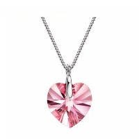 Swarovski Crystal Heart Necklace in Pink by Zana Jewels Photo