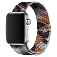 AfriNique Apple Watch Band – Milanese Bracelet Strap Loop - 38mm / 40mm – Brown Camo Photo