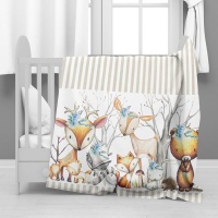 Print with Passion Woodlands Animals Minky Blanket Photo