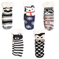 Thermal Socks 5 x Cartoon Animal Winter Socks For Kids Children - Assorted Photo