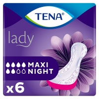 Tena Lady Maxi Night Incontinence Pads 8 Packs of 6 - 48 Pads Photo