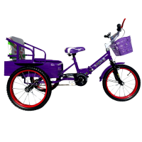 Kids 16" Foldable Tricycle With Basket And Rear Storage Photo
