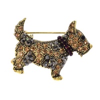 Lily Rose Lily & Rose Champagne Crystal Encrusted Scottie Dog Brooch-LBR2 Photo