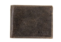 Bossi Distressed Leather Small B/Fold Brown Photo