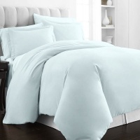 Pizuna Cotton Duvet Cover Set 400TC Bedding Set - Light Blue - Single Photo