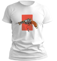 PepperSt Men's White T-Shirt - Old Revolver Photo