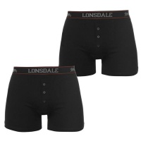 Lonsdale Mens 2 Pack Boxers - Black Photo