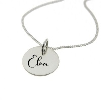 "Elna" Personalised Engraved Necklace in Sterling Silver Photo