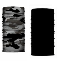Face-Neck Warmer Bandana Face Shield Gey Camo and Black Set of 2 Photo