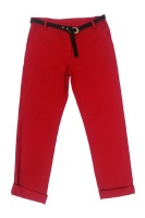 UB Creative Plain Pants with Belt Red Photo