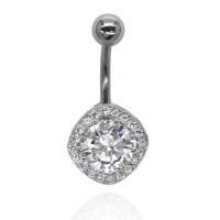 Lily & Rose Cubic Zirconia Halo Belly Ring SSYBJ2285 Photo