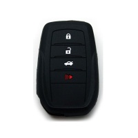 Sillycone Silicone Car Key Protector - Toyota SUV 4 Button Keyless Start - Black Photo
