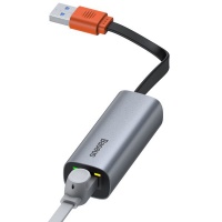Baseus S.C Series USB TypeA to Gigabit Ethernet RJ45 HUB Adapter- Dark Grey Photo