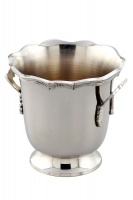 Ice Bucket - Silver Plated With Border and Handles Photo