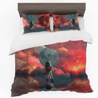 Print with Passion Rocket Man Astronaut and Planets Duvet Cover Set Photo
