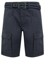 Tokyo Laundry - Mens Laguna Ripstop Cotton Cargo Shorts with Belt In Blue Nights [Parallel Import] Photo