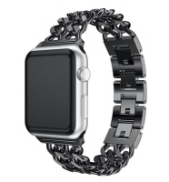 AfriNique Stainless Steel Bracelet Strap for Apple Watch - 42mm / 44mm - Black Photo