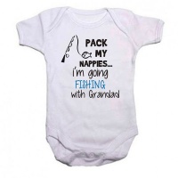 Qtees Africa Pack My Nappies I'm Going Fishing with Grandad Photo