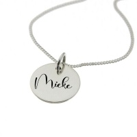 "Mieke" Personalised Engraved Necklace in Sterling Silver Photo