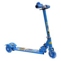 BetterBuys Scooter 3 Wheeled Folding Adjustable Scooter with Light Up Wheel - Blue Photo