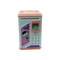 Kids ATM Fingerprint Password Lock Money Box - Pink Photo