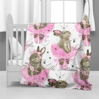 Print with Passion Ballerina Rabbits Minky Blanket Photo