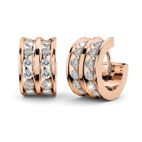 Dhia Rose Gold Huggie Earrings Embellished with Swarovski Crystals Photo