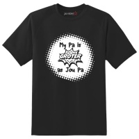 Just Kidding Kids "My Pa is Groter as Jou Pa" Short Sleeve T-Shirt -Black Photo