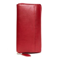 Nuvo - Red Genuine Leather Zip Around Purse 111 Photo