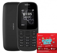 Nokia 105 Feature - Black Power Cellphone Photo