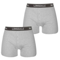 Lonsdale Mens 2 Pack Boxers - Grey Photo