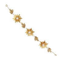 Adoria flexible bridal gold & pearl hairband Photo