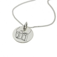 Camera Engraved on Sterling Silver with Chain Photo