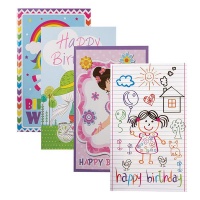 Bulk Pack x 12 Girls Birthday Card & Envelope English Wording Photo