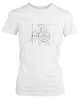 PepperSt Ladies White T-Shirt - Grid Design Norse Photo
