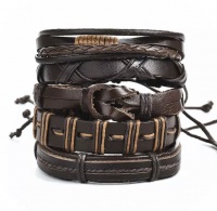 SilverCity Leather Knot Vintage Rustic Bracelet-For Men Photo