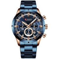 Curren Fashion Top Brand Luxury Chronograph Watch 8355 - Blue Photo