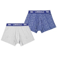 Lonsdale Junior Boys 2 Pack Trunk - Grey/Blue Photo