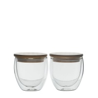 Microgarden Double Walled Glasses With Bamboo Lid Set of 2 Photo