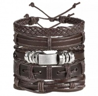SilverCity Brown Leather Vintage Bracelet-For Men Photo