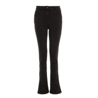 Quiz Ladies Black Split Hem Jeans - Black Photo