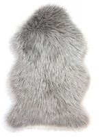 Faux Fur Rug Animal Pelt Sheepskin - Large - 1.2 x 1m - Grey Photo