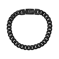8mm Cuban Link Black Steel Bracelet Photo