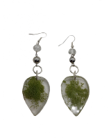 Designs by Ilana Clear Resin Earrings with Small Green Pearl Details Photo