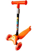 Umlozi Kids T-Bar Scooter with Brake and Light Up Wheels - Orange Photo