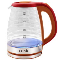 Conic 1 8 Litre Electric Glass Kettle - Silver Photo