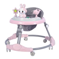 Baby Walker Multi-Function Anti-Rollover Anti-O-Leg Can Sit And Fold - Pink Photo
