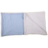 PepperSt - Fleece Double Sided Baby Blanket - Blue/White Photo
