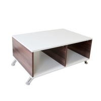 French walnut with White Coffee Table - 90cm Photo